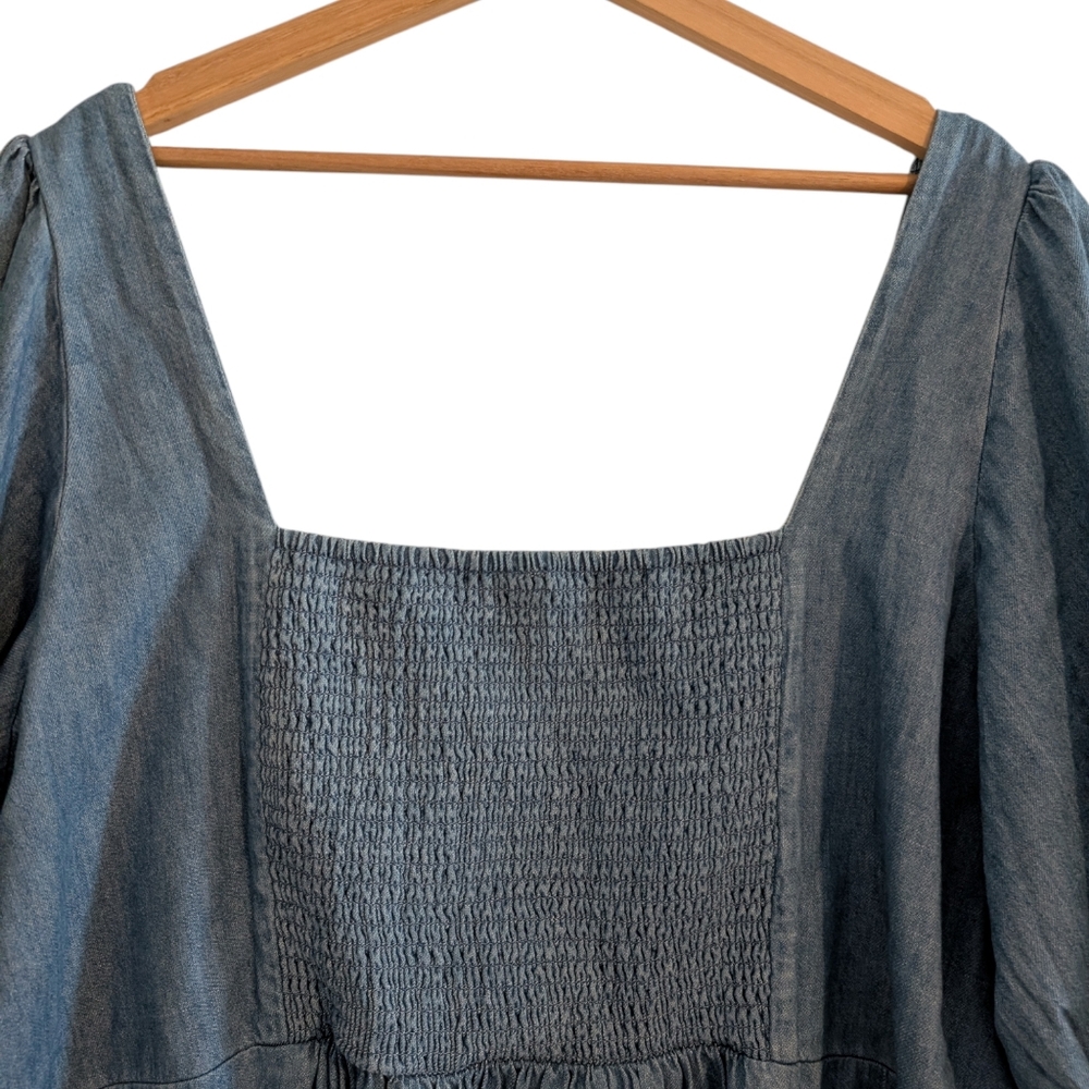 Old Navy Puff Sleeve Denim Mini Dress NWT - Picture 13 of 16